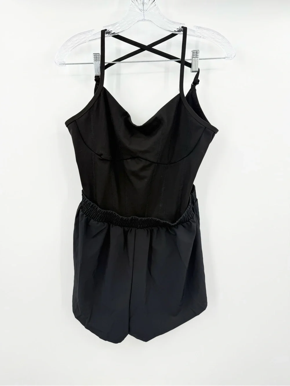 PINK Victoria's Secret Black Ultimate Runsie Romper Playsuit Size Large
